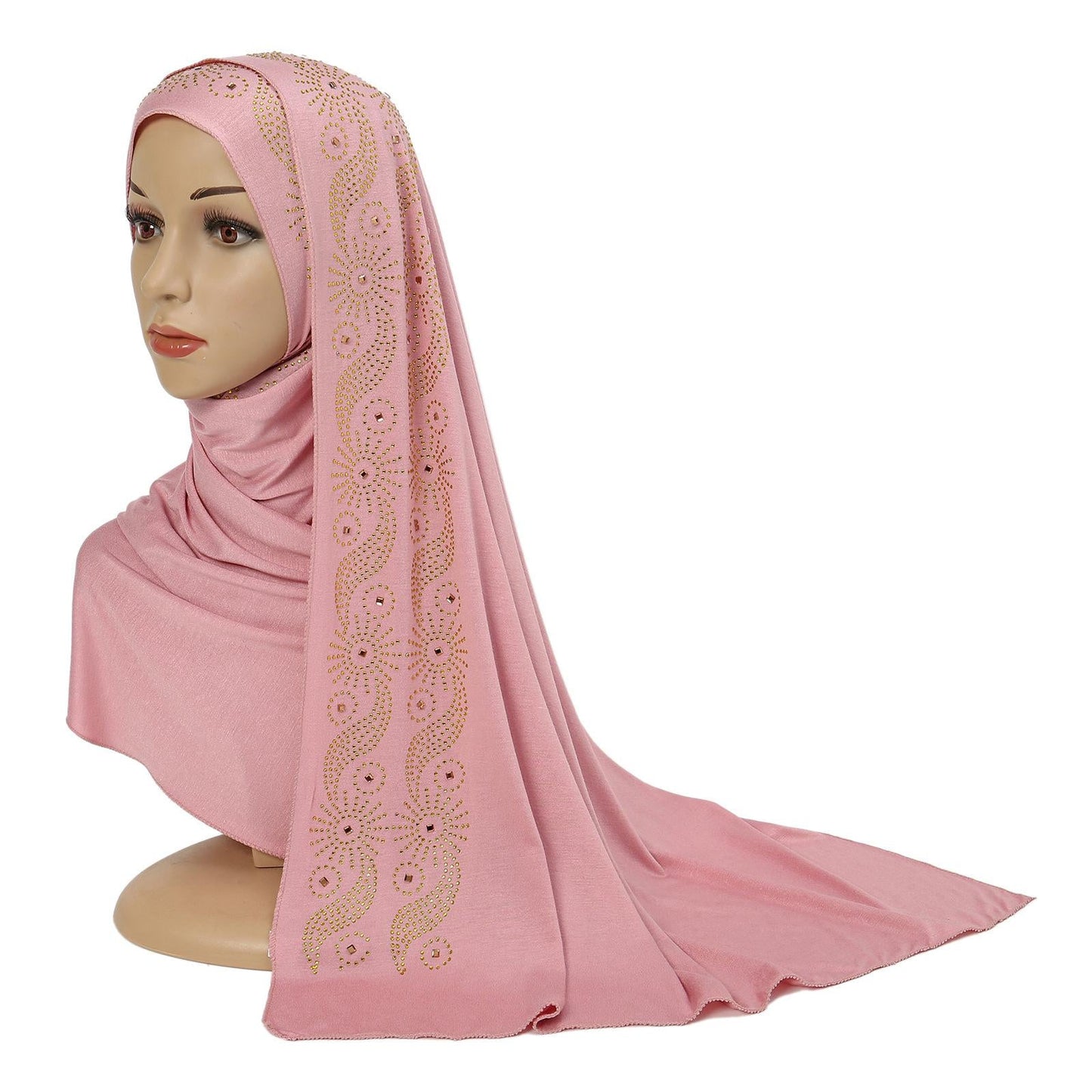 LUMAYA LM1145 Solid Color Rhinestone Headscarf