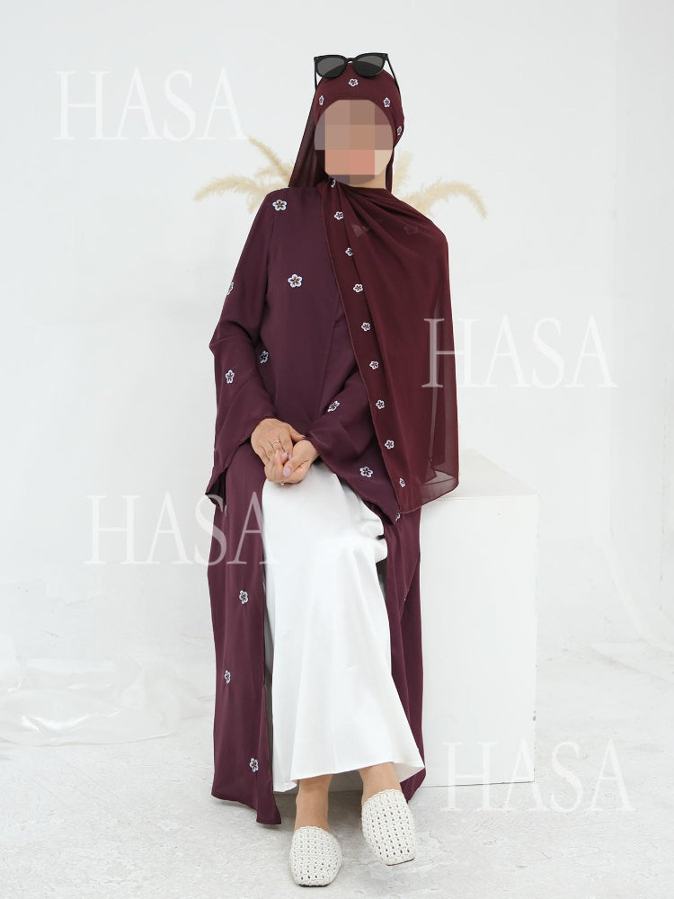 LM6612 All-over Embroidered Cardigan Two-piece Set