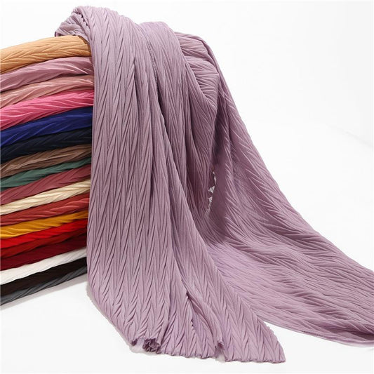 HAYA HA1137 Pearl Chiffon Baotou Scarf