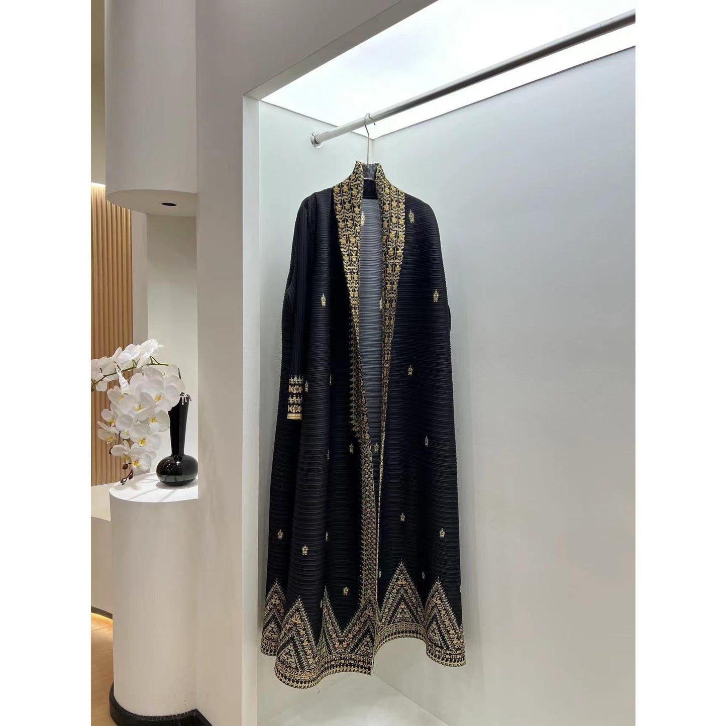 LUMAYA6709 Golden Dynasty , Black Abaya with Intricate Gold Embroidery