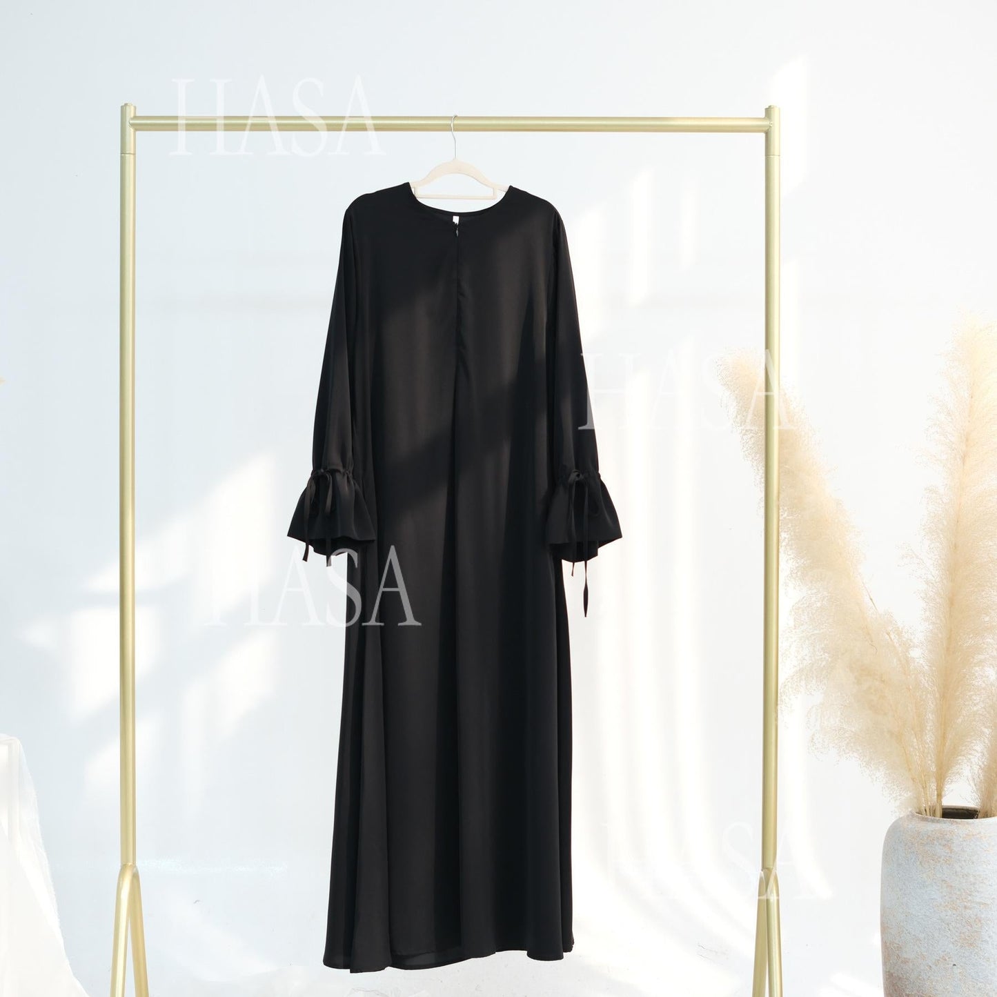 LUMAYA5861 Solid Color Sleeve Robe (without Headscarf), Elegant Temperament Instantly abaya girl