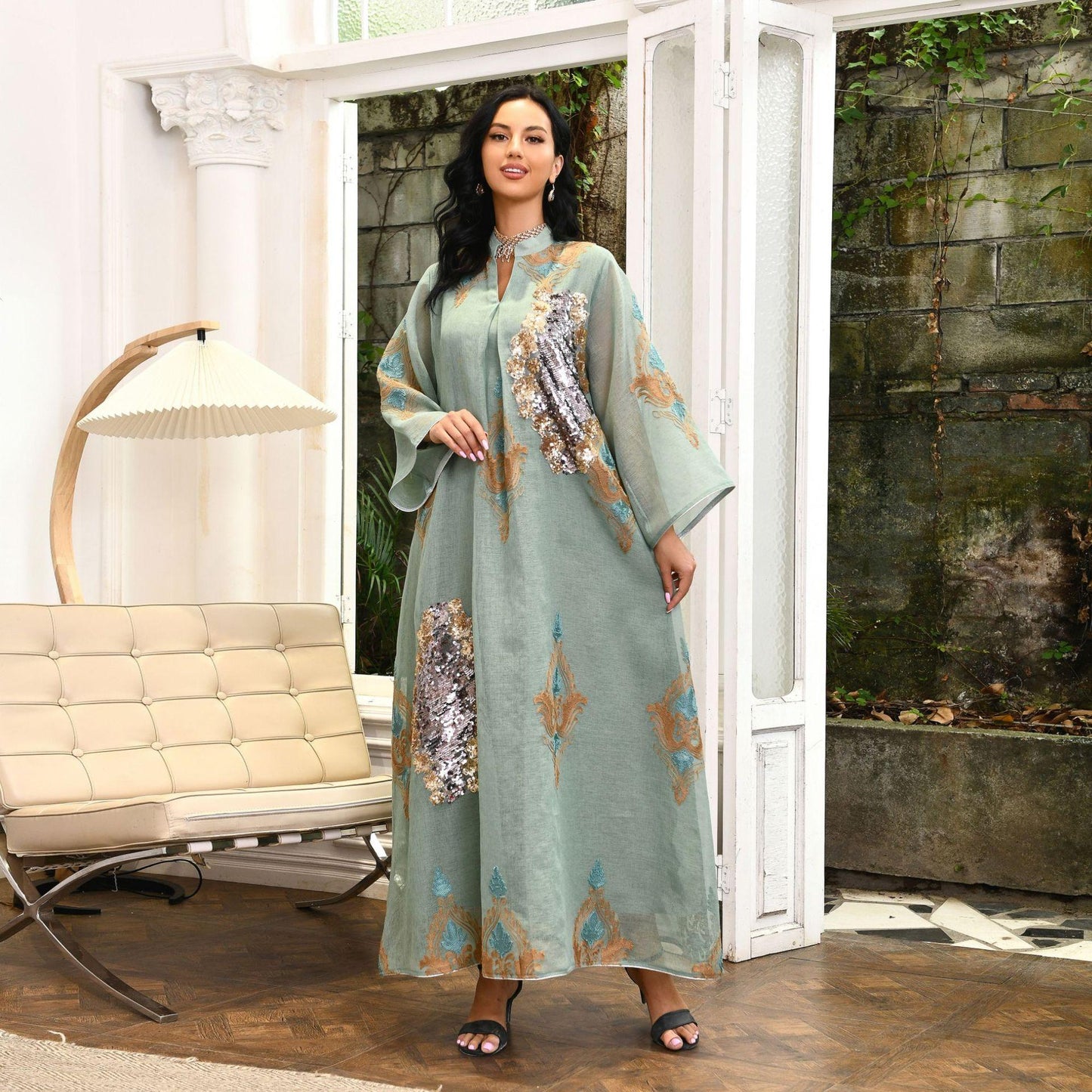 LUMAYA LUMAYA0443 Muslim Embroidered Dress
