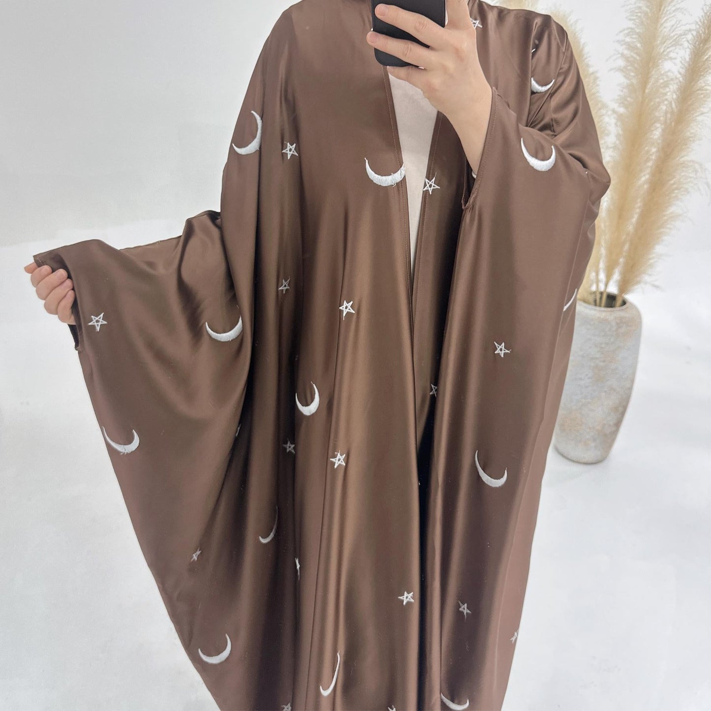 LUMAYA LM1171 Moon Embroidered Robe Kaftan Abaya