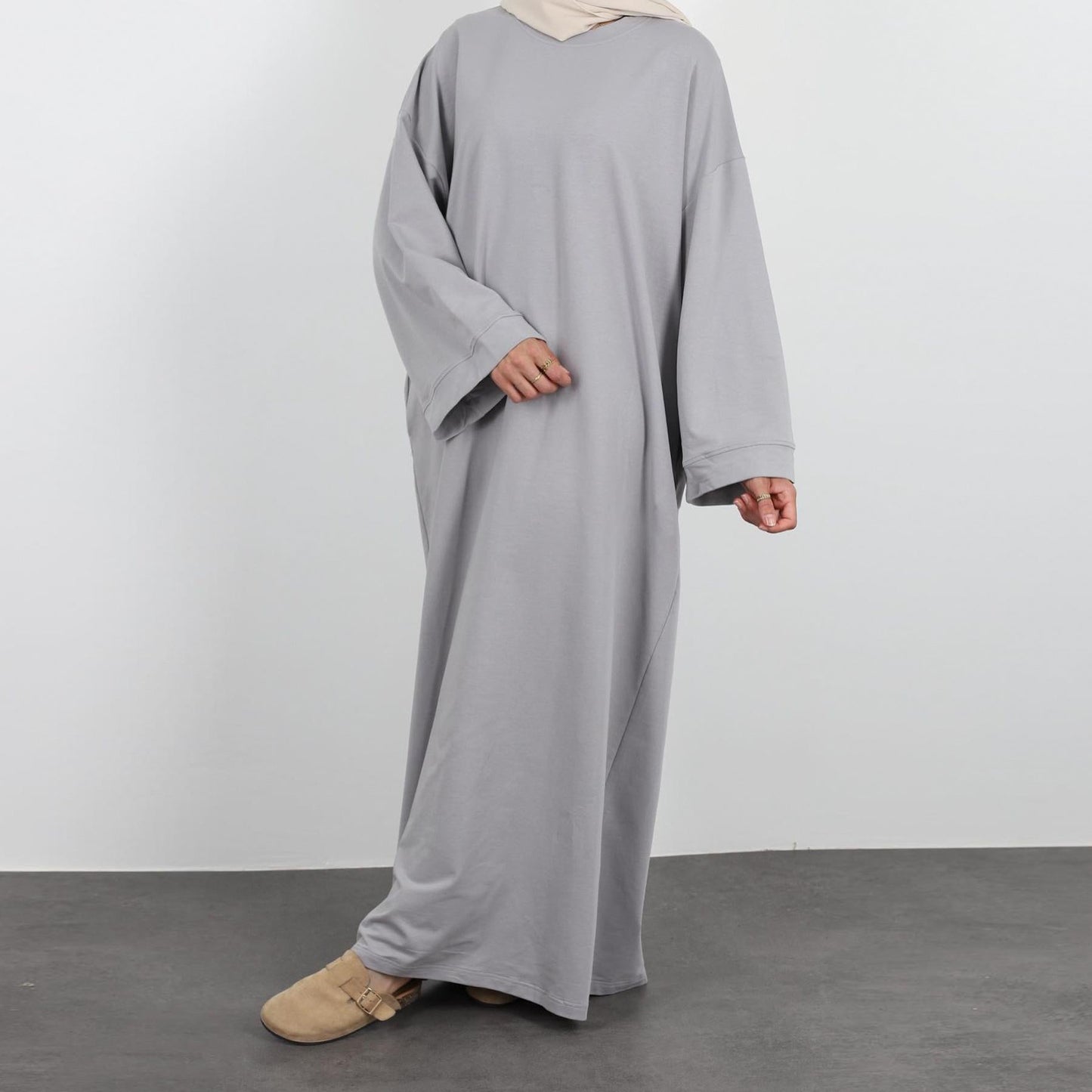LUMAYA LUMAYA1089 Solid Color Hoodie Dress