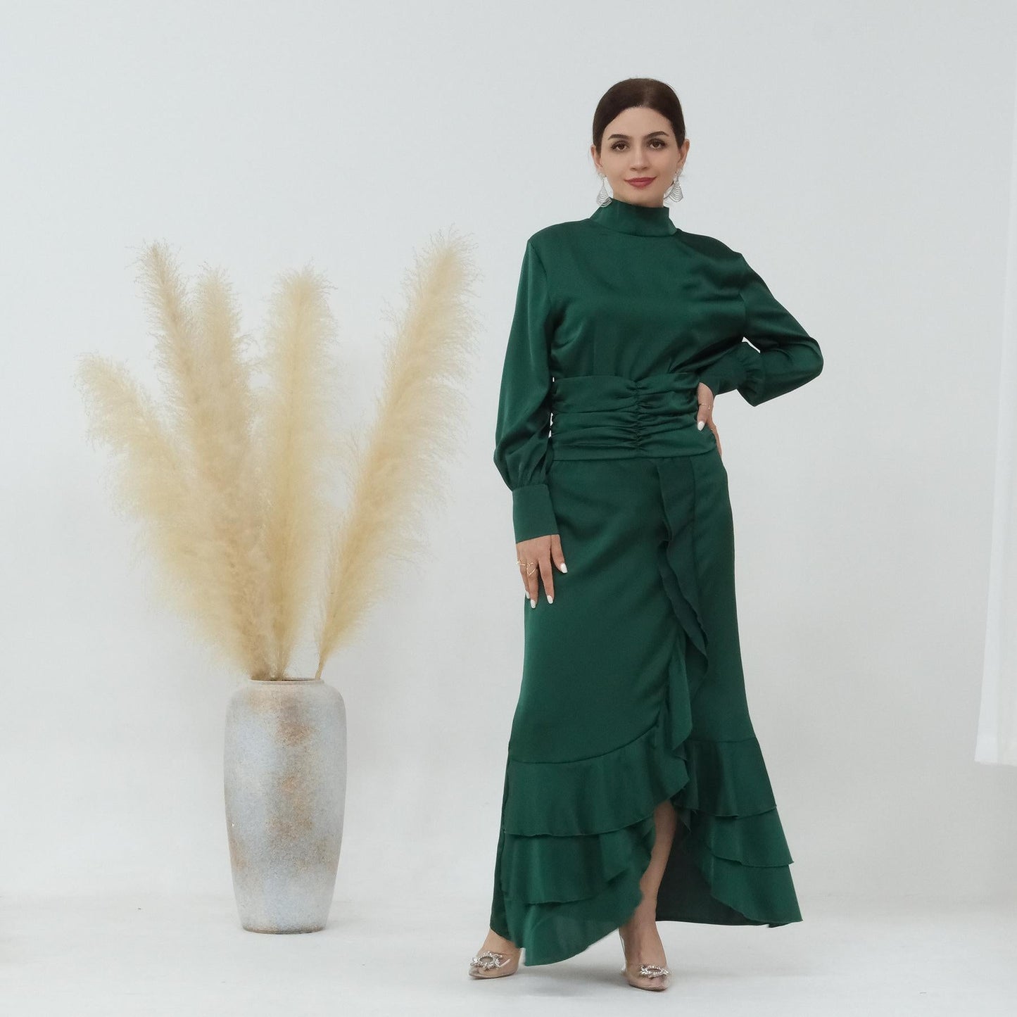 LUMAYA LUMAYA0718 Solid Colour High Neck Slimming Set