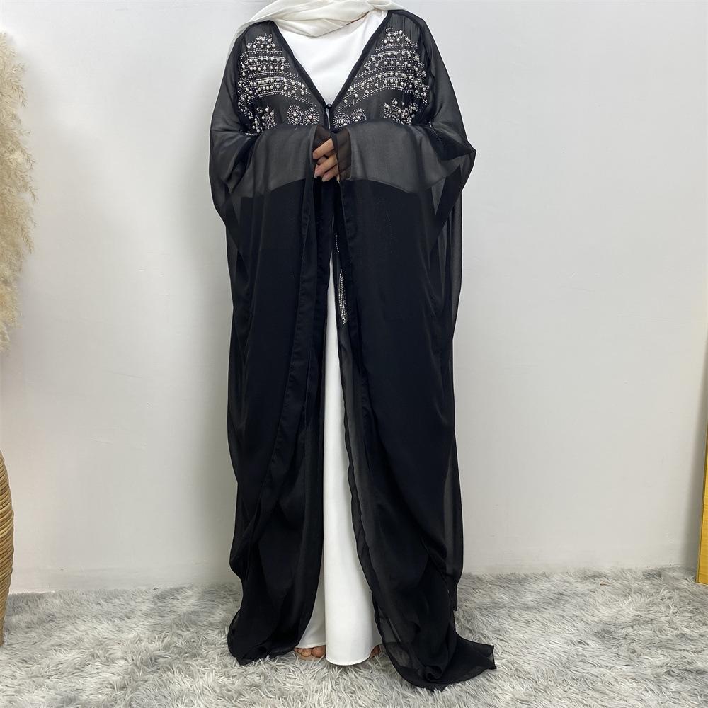 LUMAYA LUMAYA1085 Muslim Rhinestone Cardigan Dress
