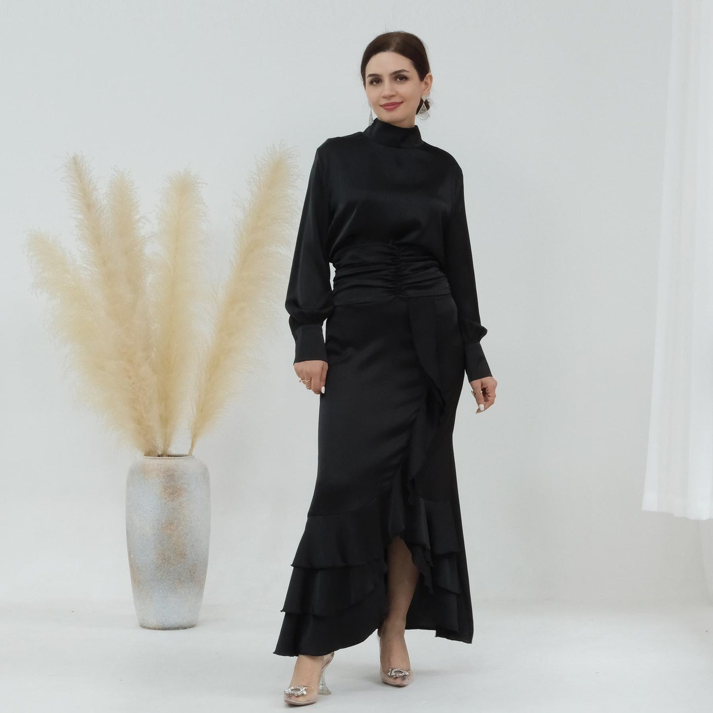 LUMAYA LUMAYA0718 Solid Colour High Neck Slimming Set