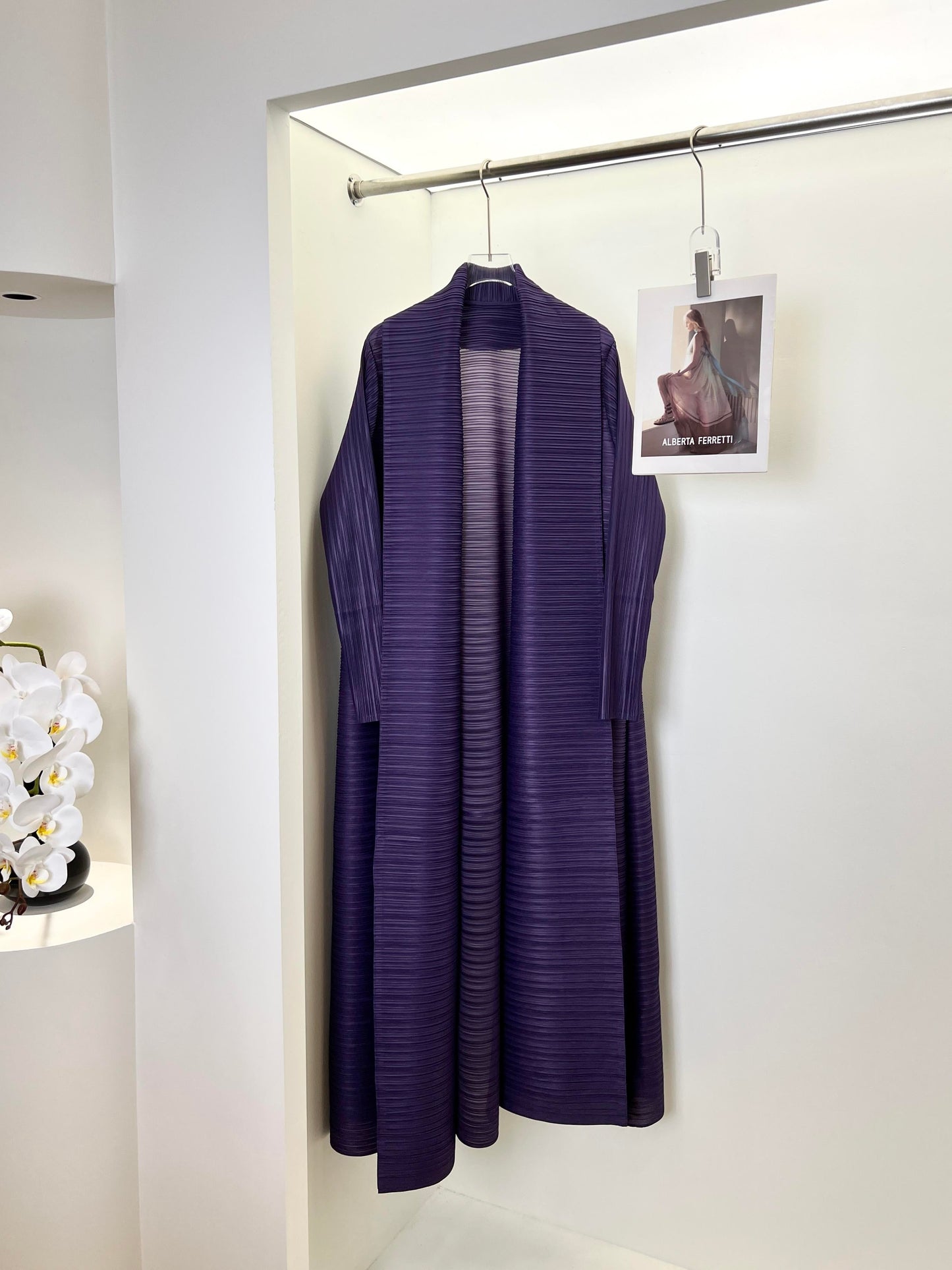 LUMAYA6729 Chocolate Crinkle | Brown Textured Open Abaya