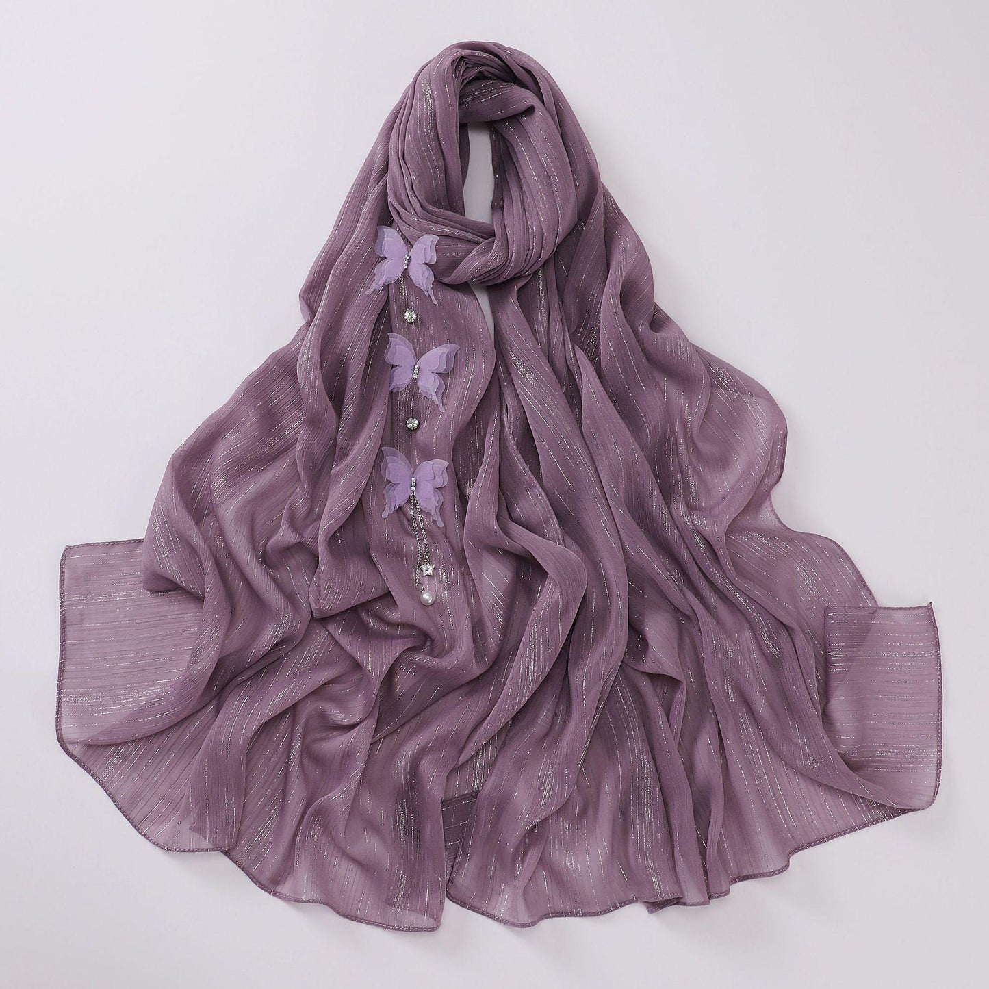 LUMAYA LM1112 Butterfly Long Headband Muslim Hijab