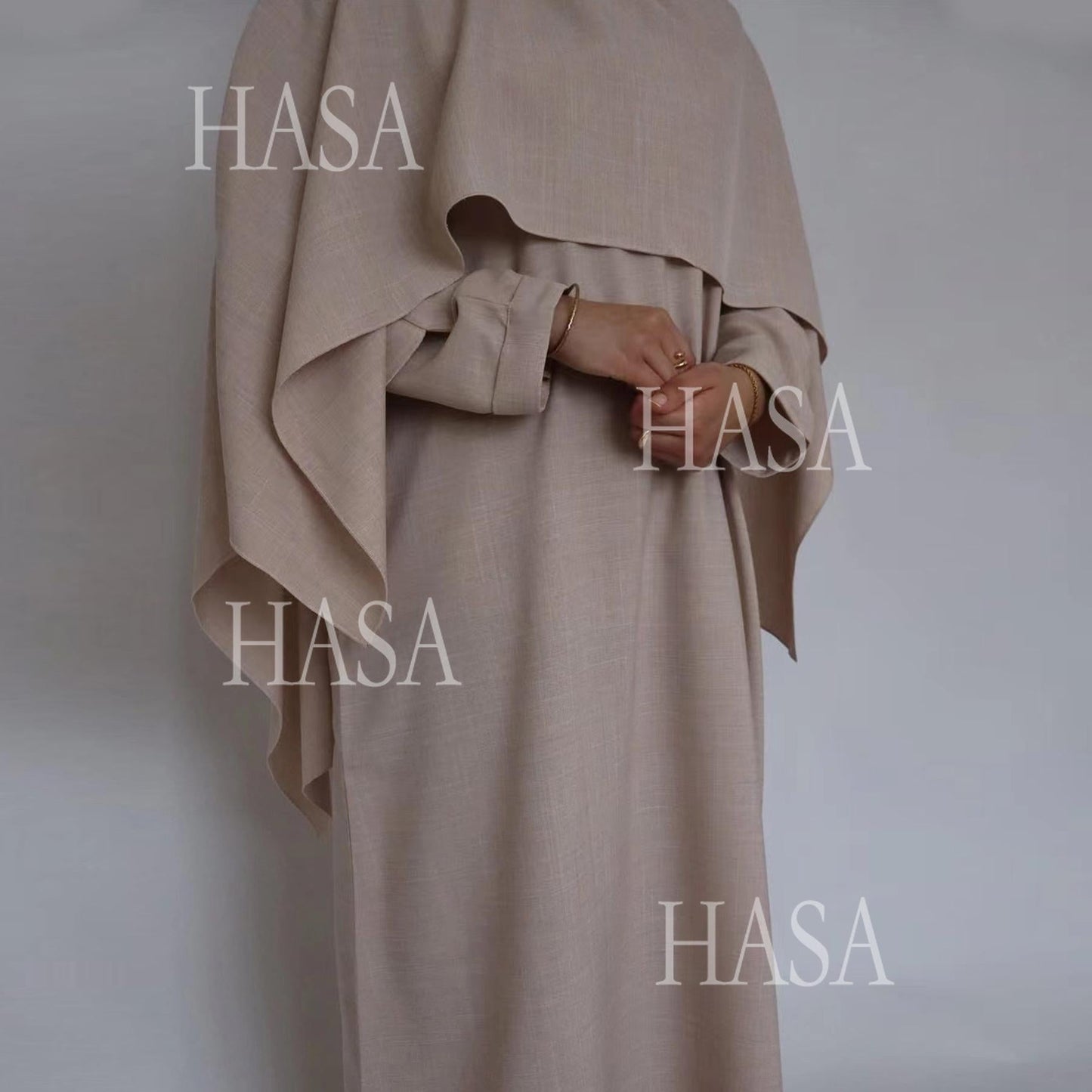 LM6577 Women's Solid Color Two-piece Long Skirt with SLMwl Abaya