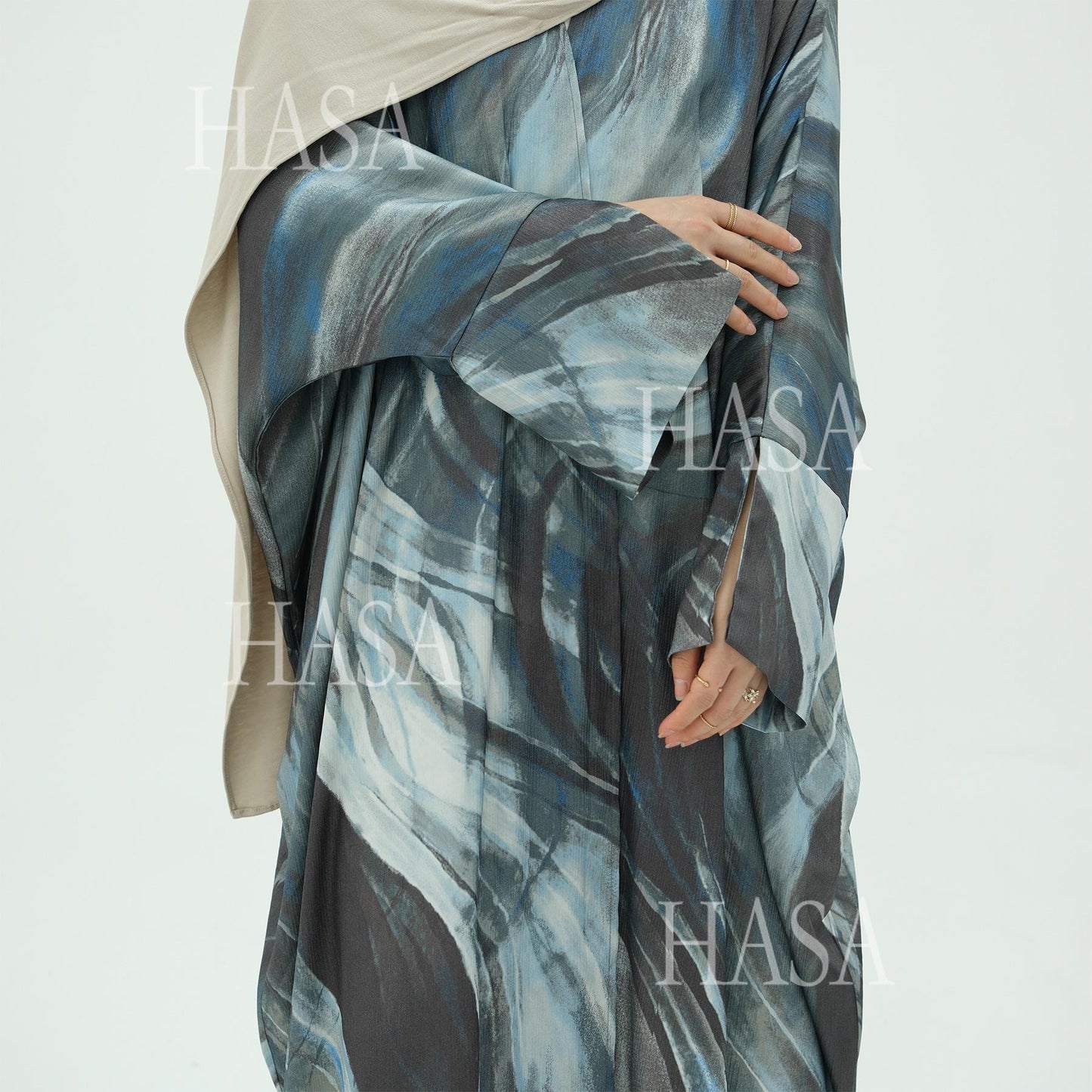 LUMAYA6509 Abstract Printed Loose Abaya (Headscarf Not Included)