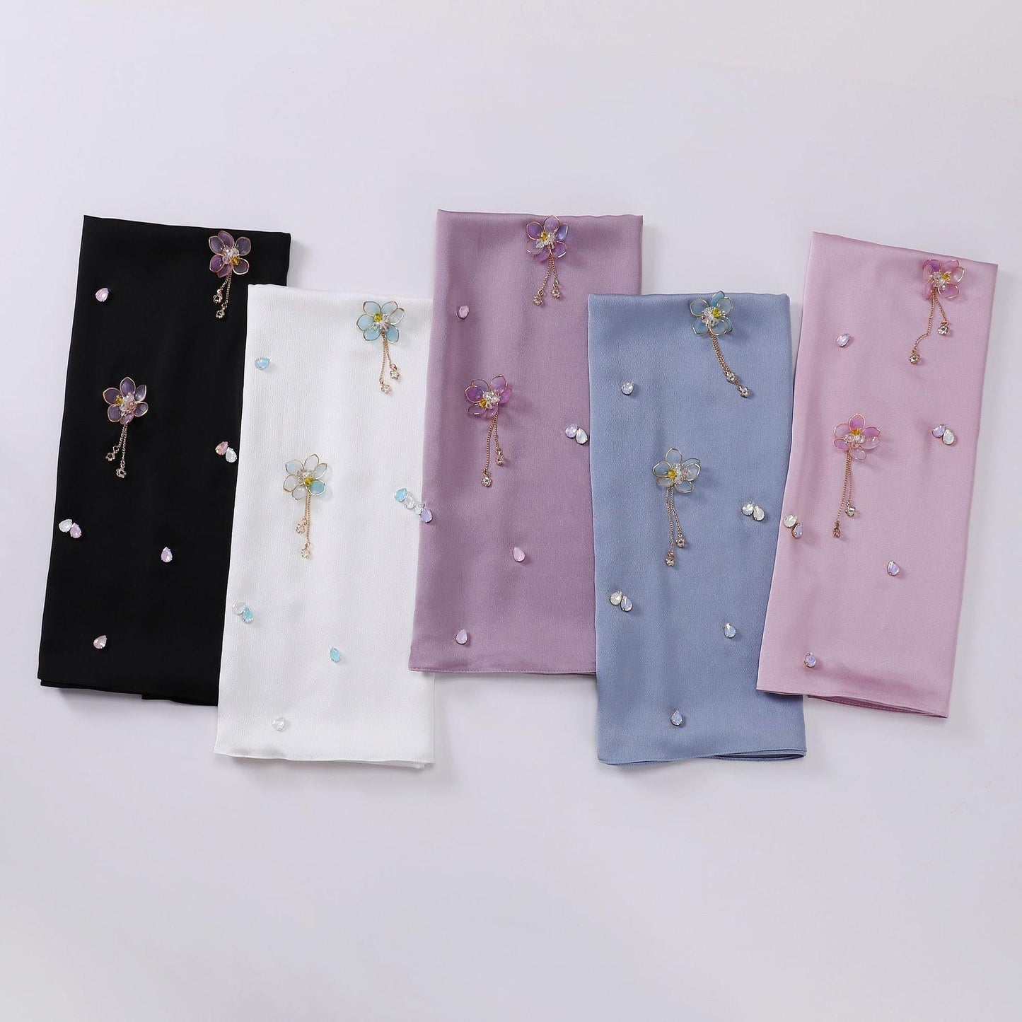 LUMAYA LM1115 Chiffon LMndsewn Flower Headband Hijab