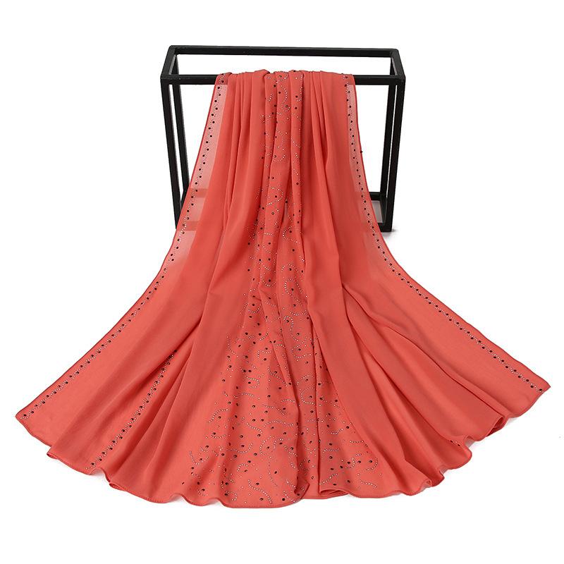 LUMAYA LM1127 Pearl Chiffon Rhinestone Headscarf