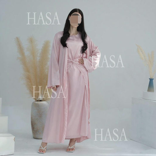 LM6581 Solid color three-piece women's long skirt suit