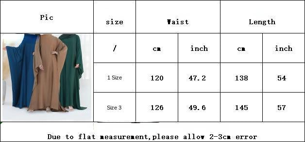 LUMAYA LM1174 Waist Raging Bat Sleeves Dress Crepe Kaftan