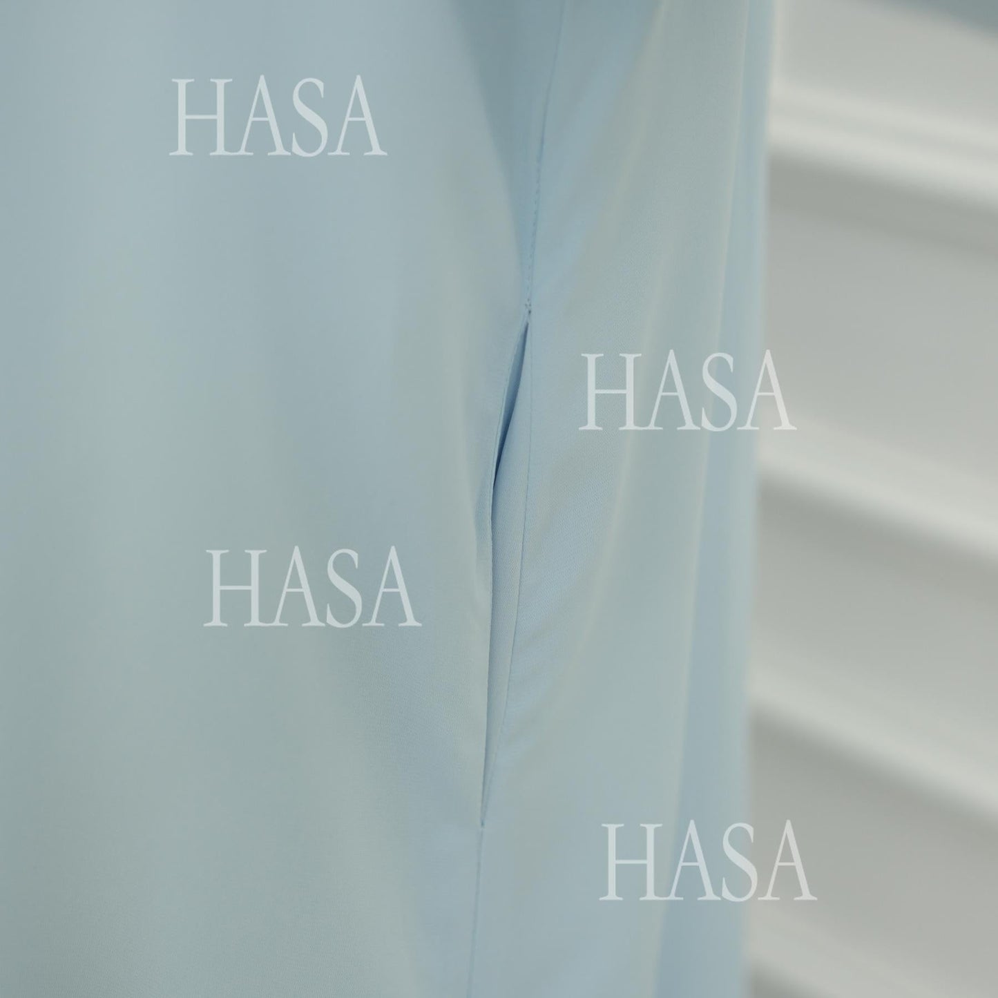 HA6562 Blue Bow Embroidered Abaya Tunic Cardigan
