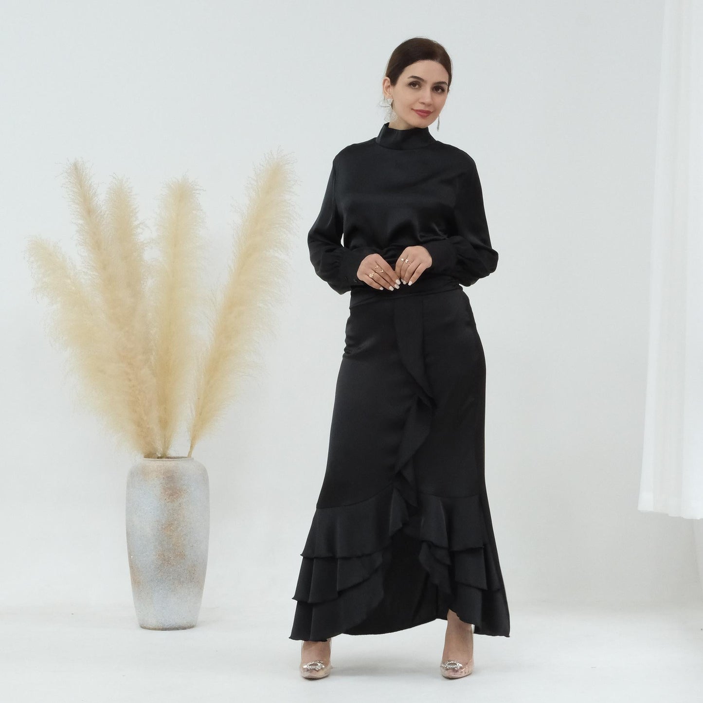 LUMAYA LUMAYA0718 Solid Colour High Neck Slimming Set