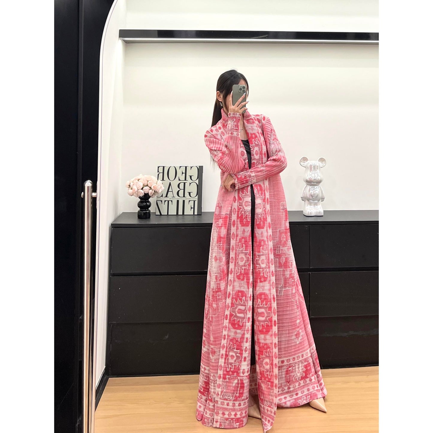 LUMAYA6711 Ethereal Pink , Elevated Abaya Style with Artistic Prints