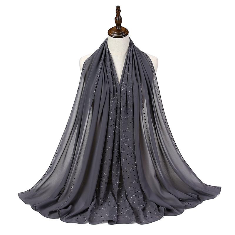 LUMAYA LM1127 Pearl Chiffon Rhinestone Headscarf