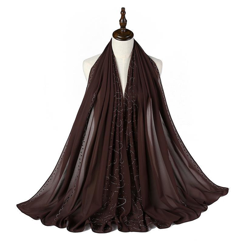 LUMAYA LM1127 Pearl Chiffon Rhinestone Headscarf