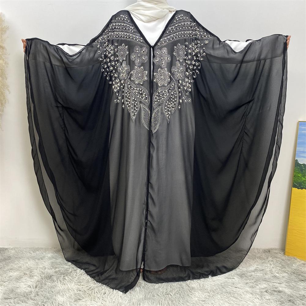 LUMAYA LUMAYA1085 Muslim Rhinestone Cardigan Dress