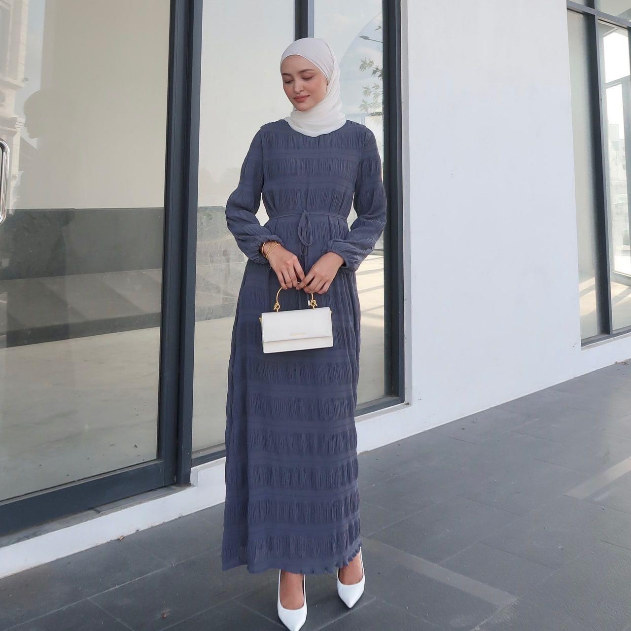 LUMAYA LUMAYA1049 Long Chiffon Pleated Dress