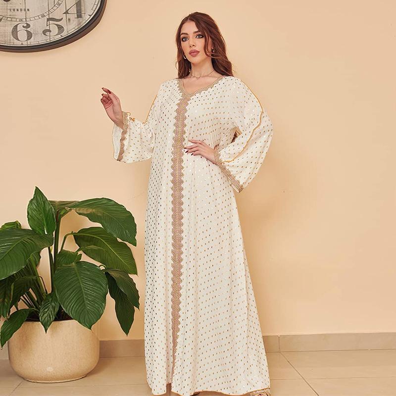 LUMAYA0442 Middle East Women's Clothing New Bronzing Muslim Dubai Robe
