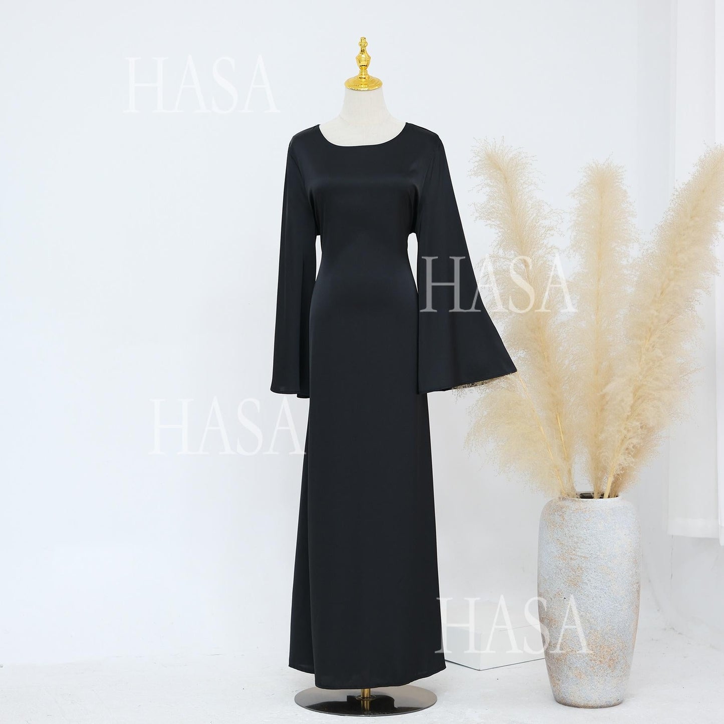 LUMAYA5870 Elegant drape two-piece robe dress-Light luxury street style abaya girl