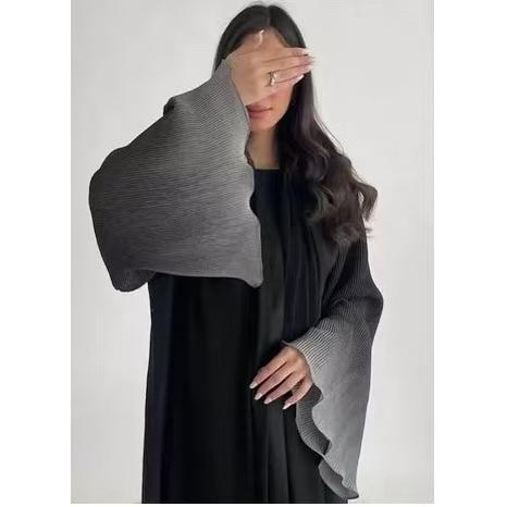 LUMAYASASERIES LUMAYA6721 Olive Ombre  Green Abaya with Gradient Cuffs