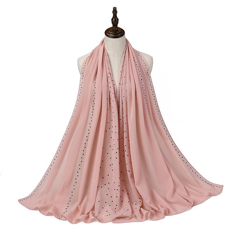 LUMAYA LM1127 Pearl Chiffon Rhinestone Headscarf