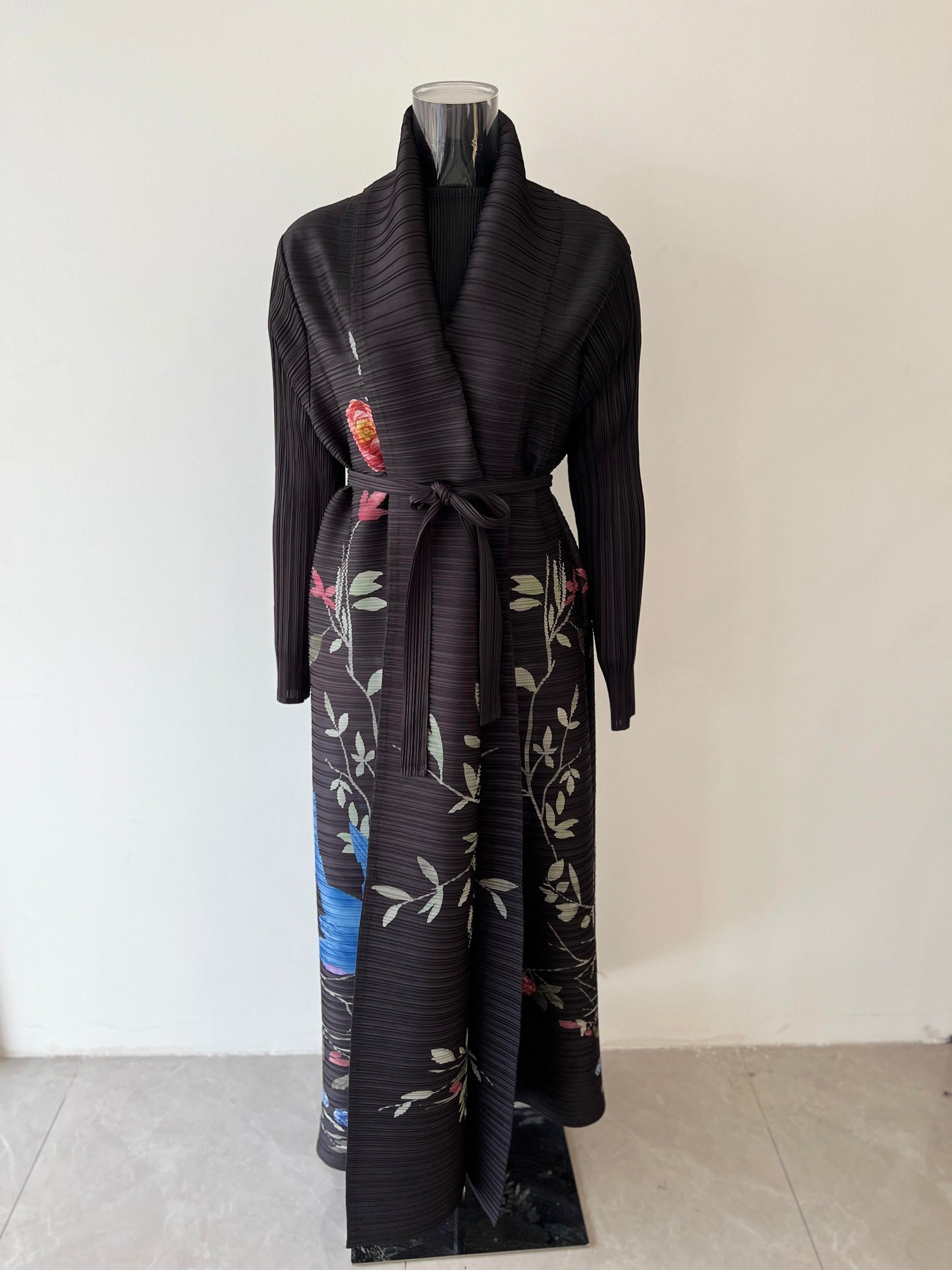 LUMAYA6707 Midnight Serenade ,Black Abaya with Striking Bird Embroidery