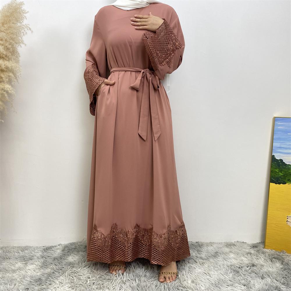 LUMAYA LUMAYA1084 Muslim Fashion Lace Robe Dress