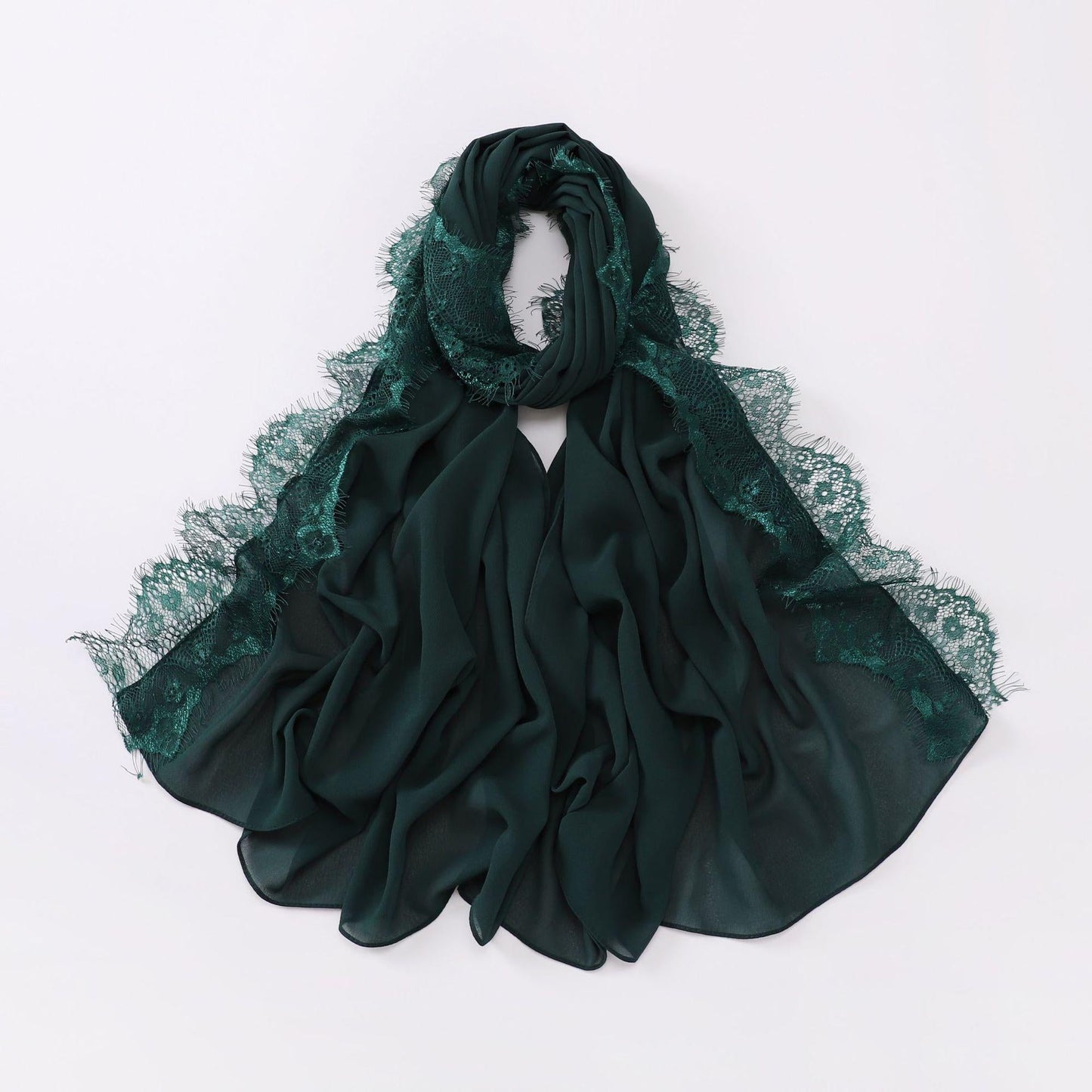LUMAYA LM1119 Chiffon Lace Edge Headband Hijab