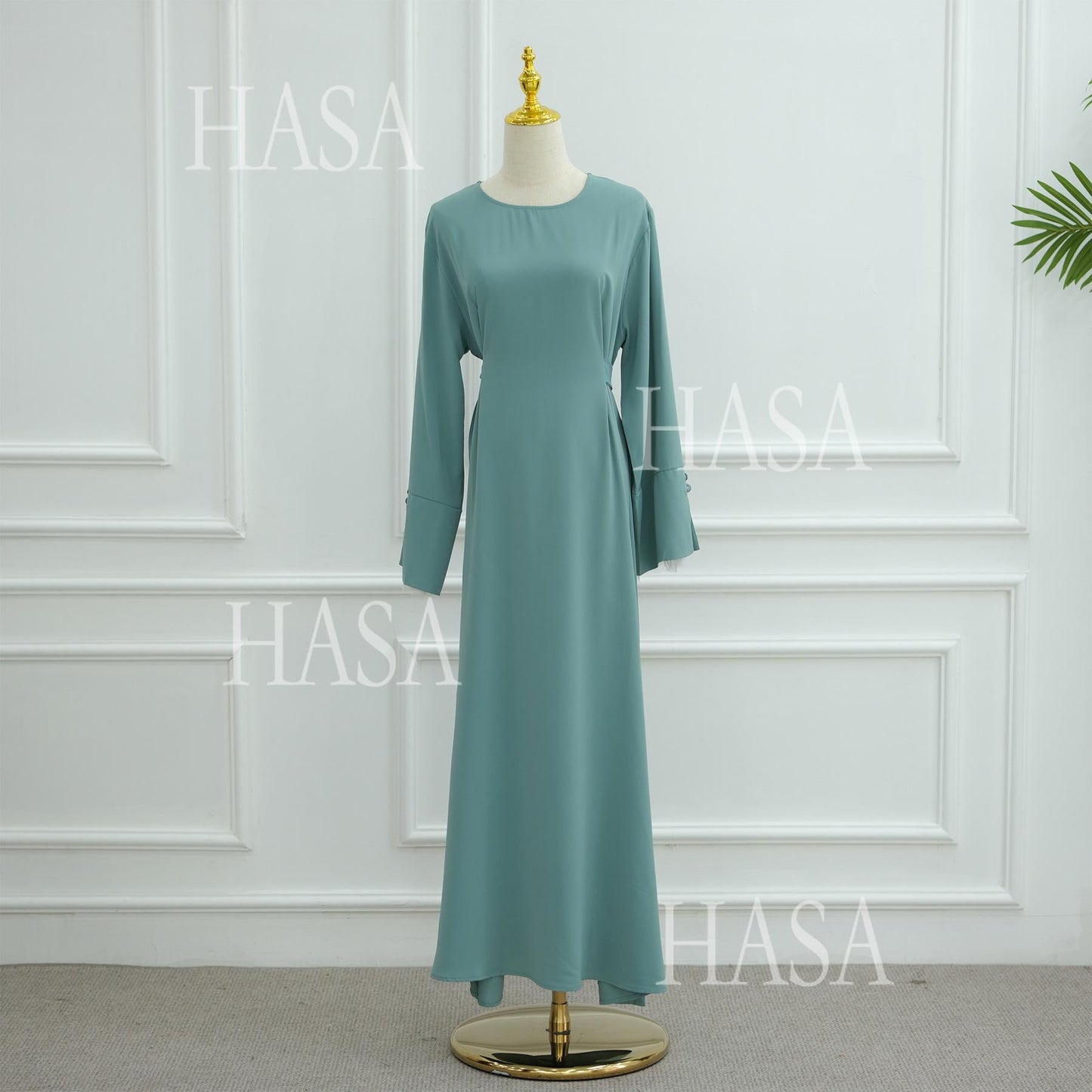 LUMAYASA's series LUMAYA6507 Simple style spliced lace robe dress (headscarf not included)