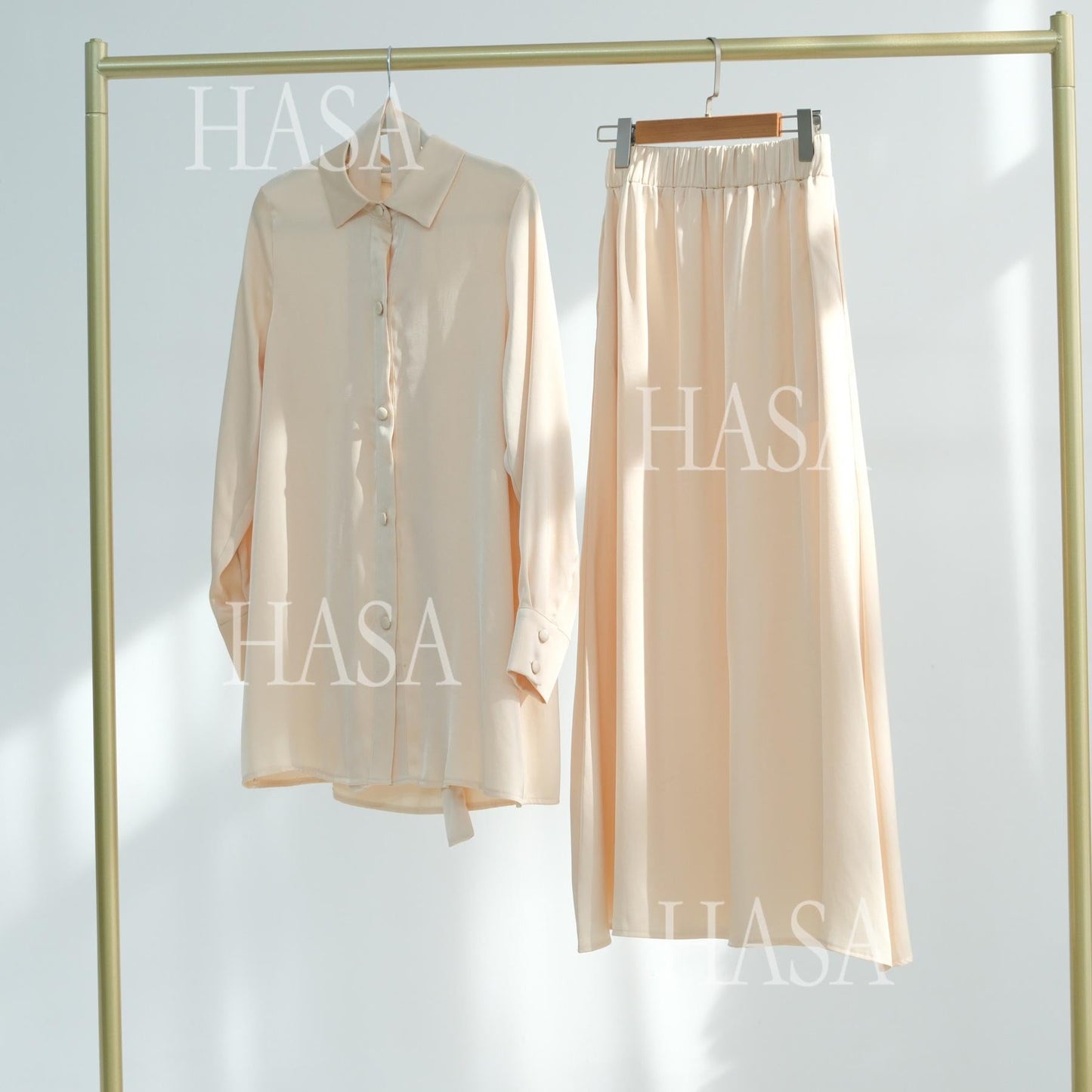LUMAYA5874 Gentle Lace-up Two-piece Suit, Simple Texture, First Choice for Daily Wear abaya girl