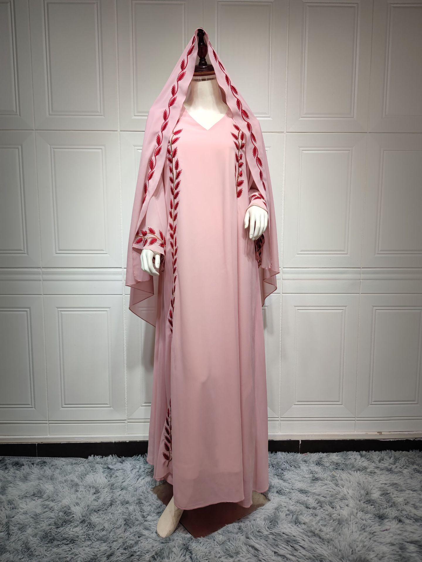 LUMAYA LUMAYA1050 2pcs Chiffon Long Muslim Dress with Hijab