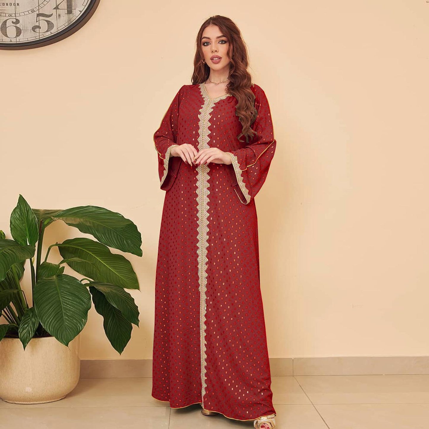 LUMAYA0442 Middle East Women's Clothing New Bronzing Muslim Dubai Robe