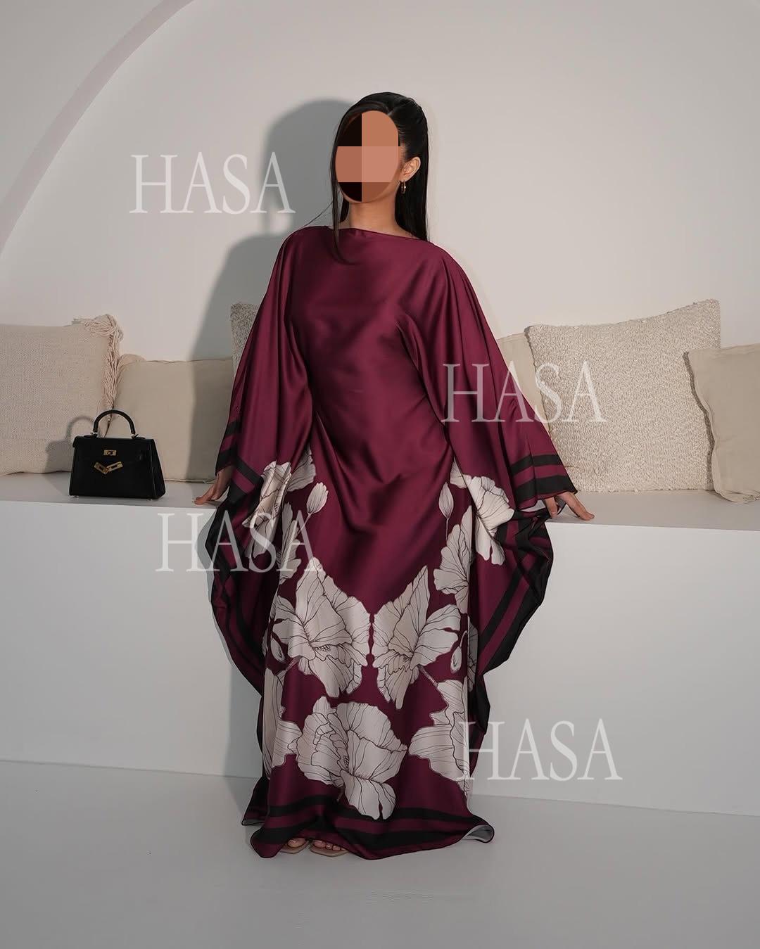 LM6556 Colorblock Print Cardigan Robe Dress