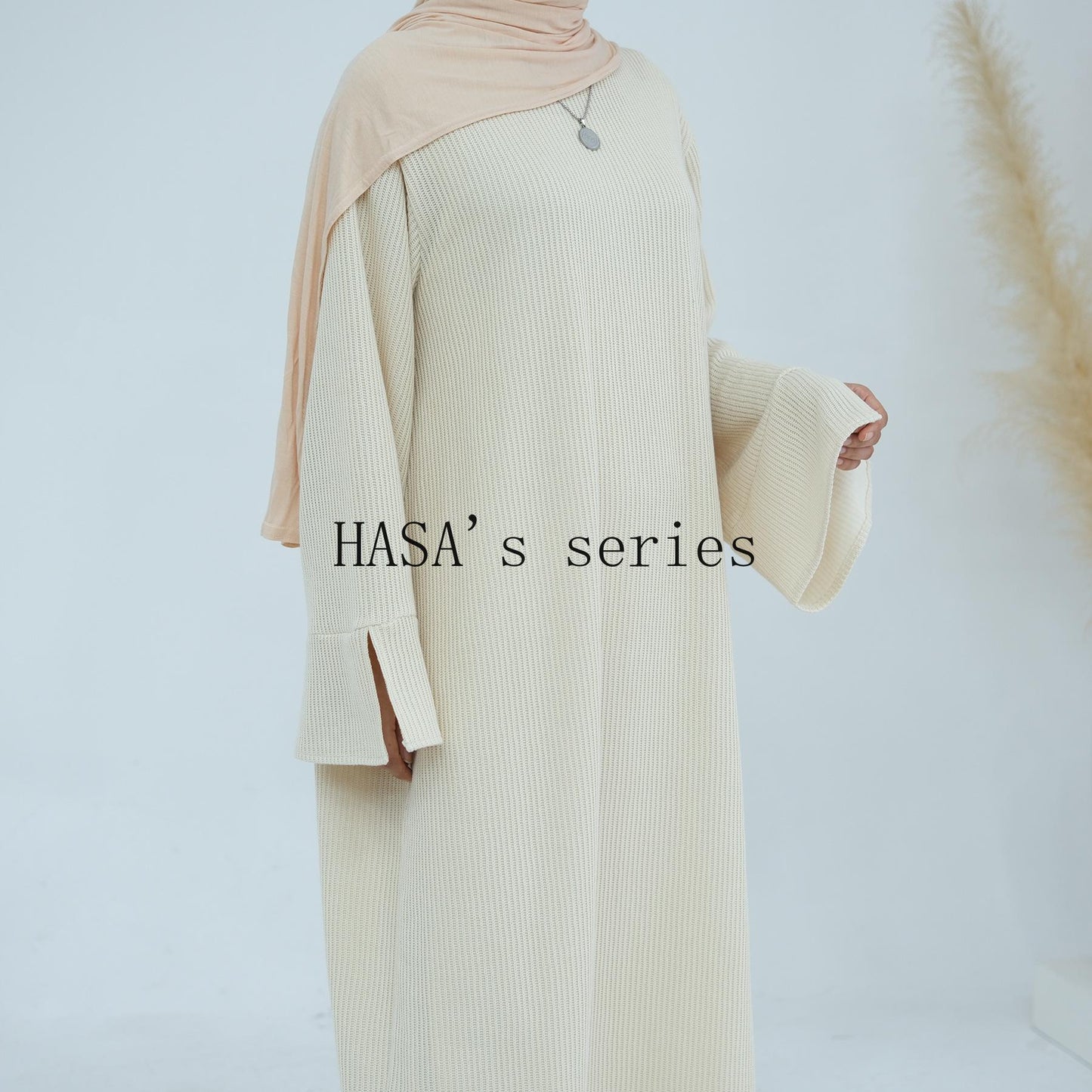 LUMAYA5440 Large Sleeve Thick Knitted Sweater Dress - Loose and Elegant Long Dress party  wear red dress thick  thigh 2  part bow  outfits