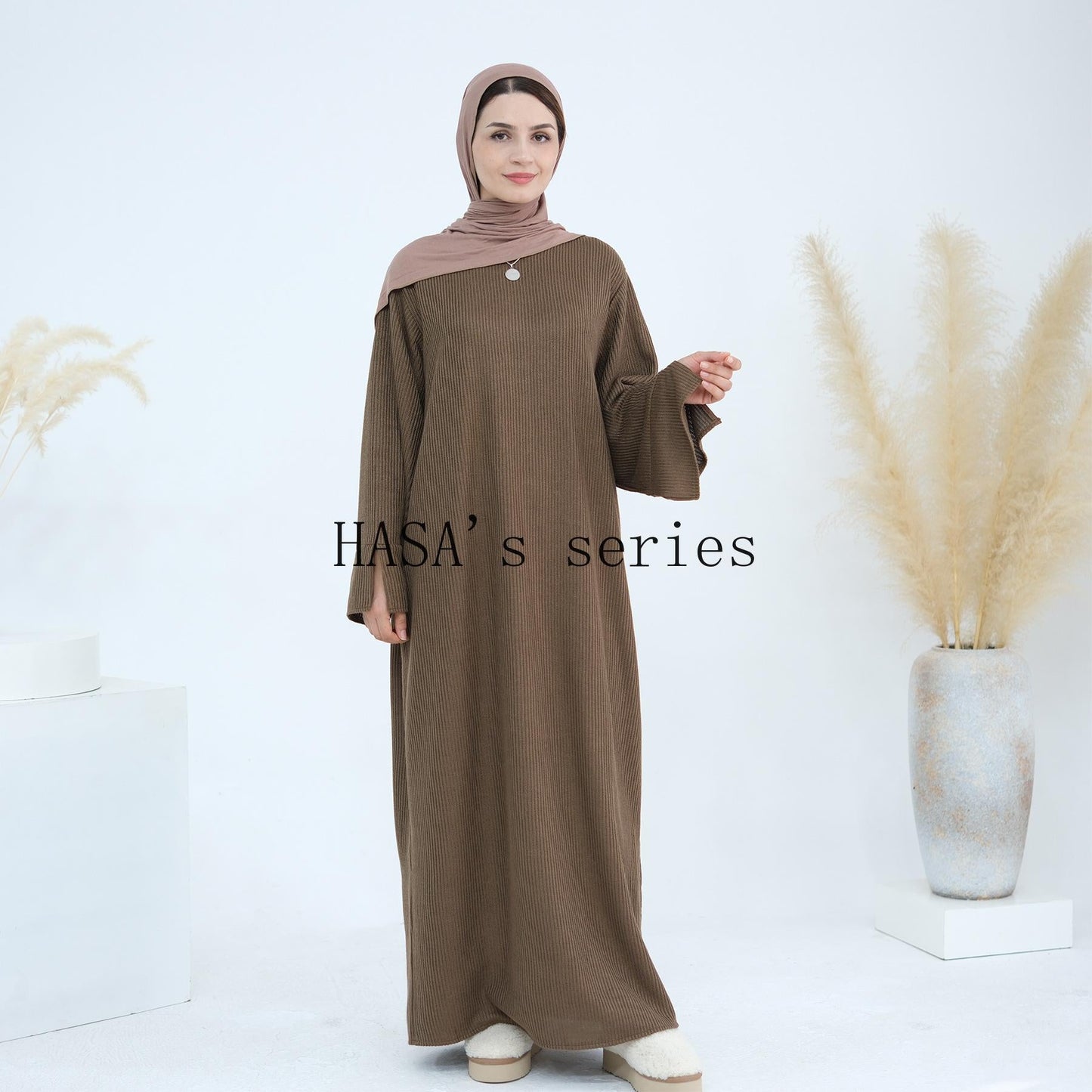 LUMAYA5440 Large Sleeve Thick Knitted Sweater Dress - Loose and Elegant Long Dress party  wear red dress thick  thigh 2  part bow  outfits