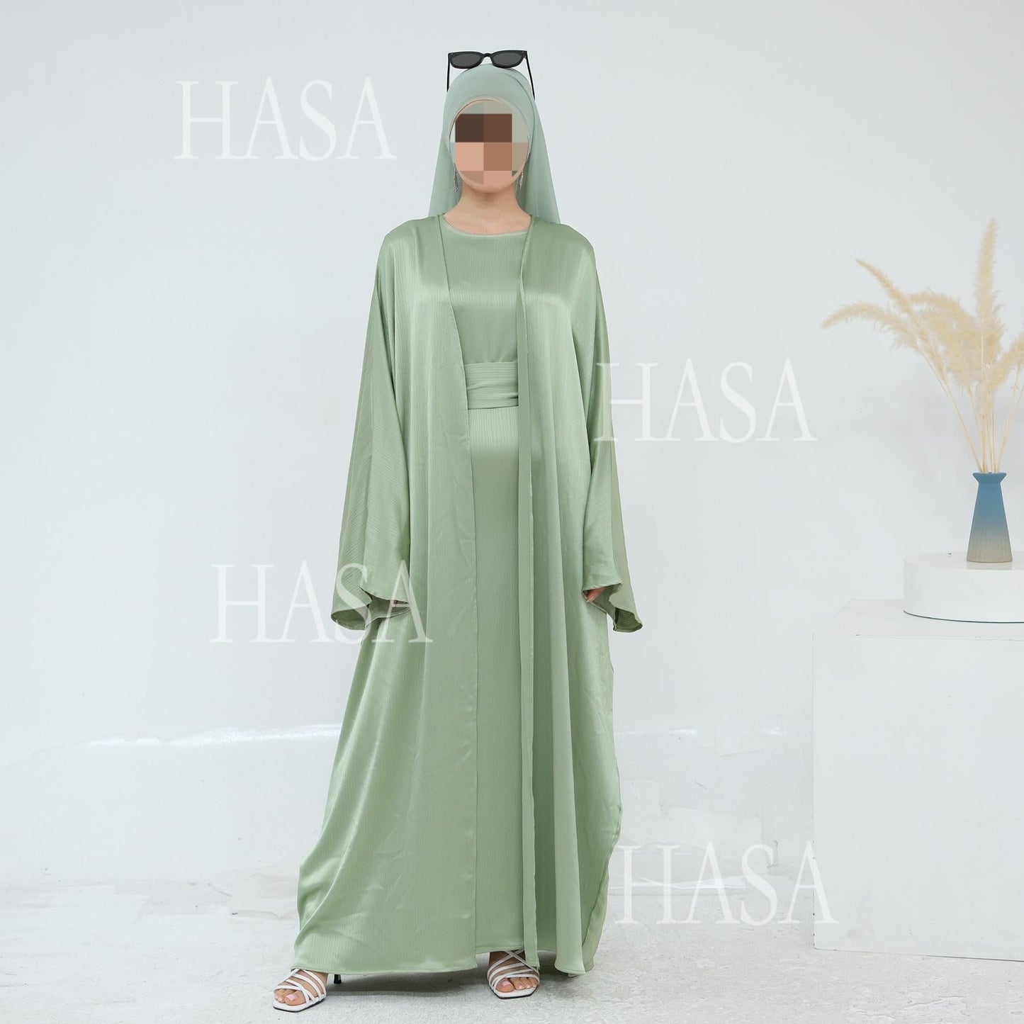 LM6575 Elegant Two-piece Cardigan Robe Set