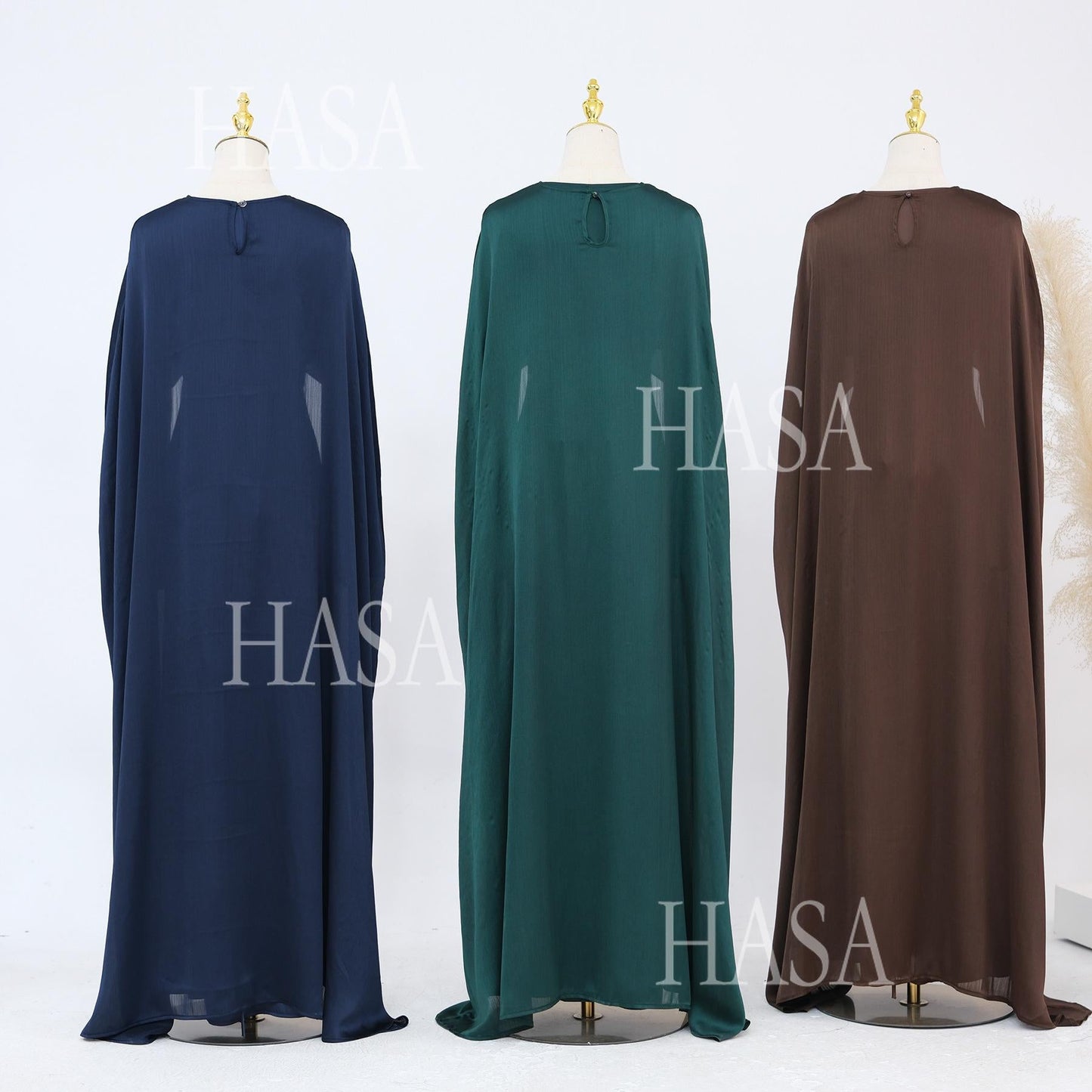 LUMAYA5870 Elegant drape two-piece robe dress-Light luxury street style abaya girl