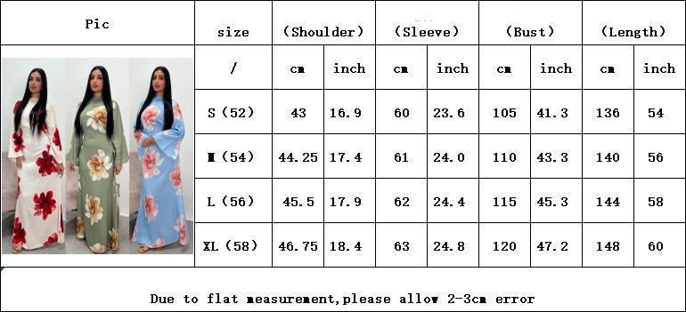 LUMAYA6503 Long-sleeved Waist-length Printed Dress (one Piece)