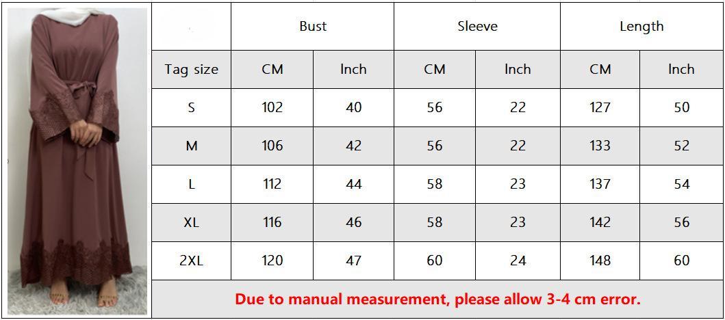 LUMAYA LUMAYA1084 Muslim Fashion Lace Robe Dress