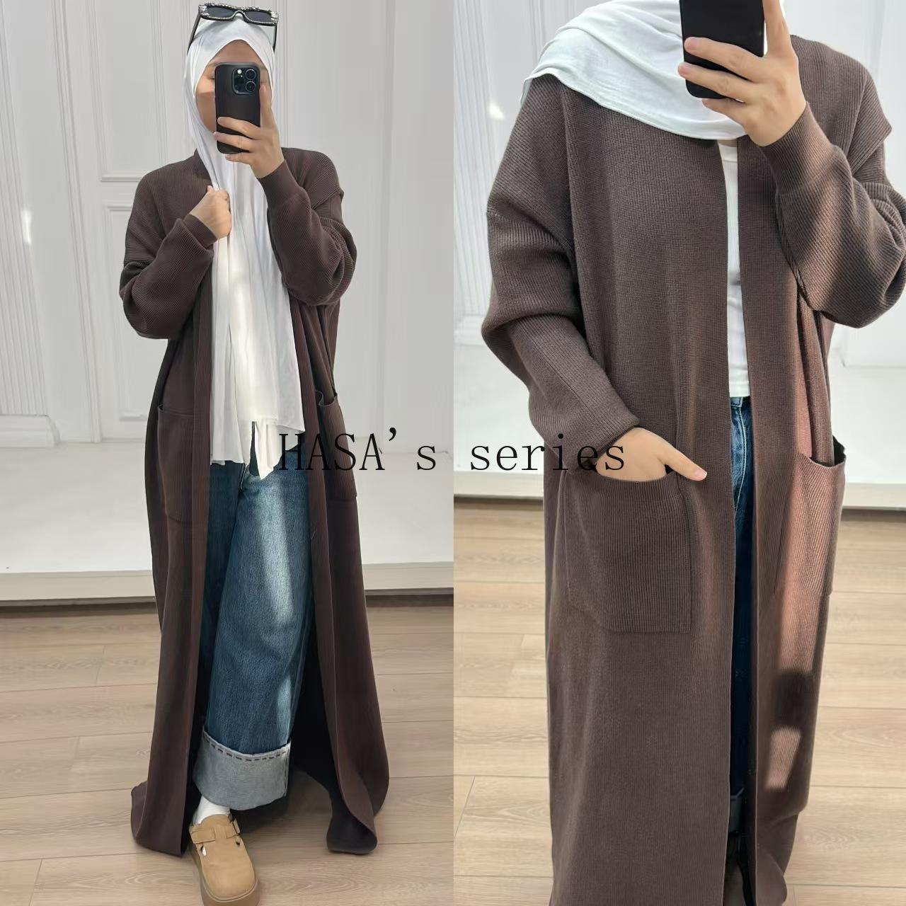 LUMAYA5439 Temperament Knitted Cardigan - Autumn and Winter Thick Loose Long Dress long  sleeve
