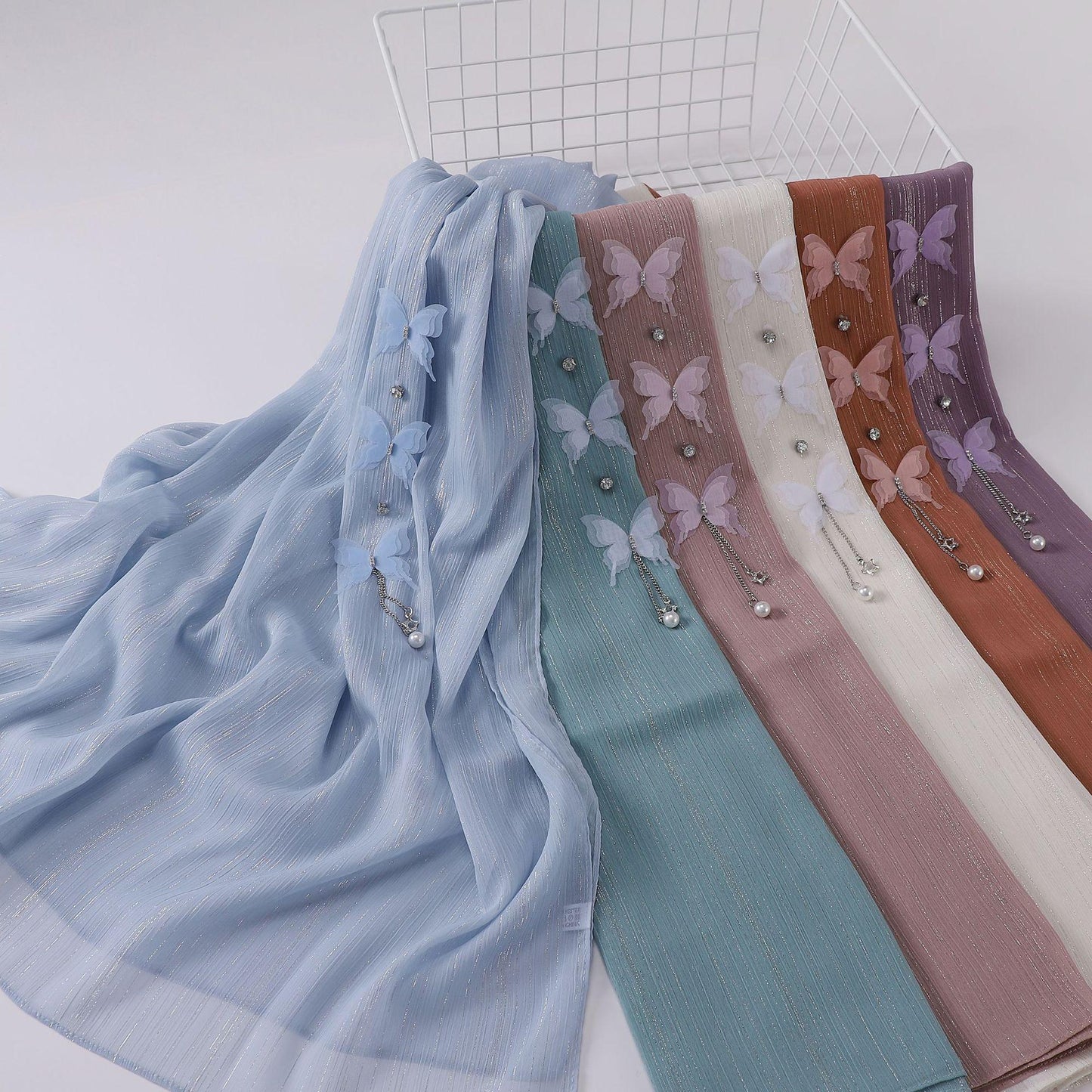 LUMAYA LM1112 Butterfly Long Headband Muslim Hijab