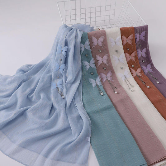 LUMAYA LM1112 Butterfly Long Headband Muslim Hijab