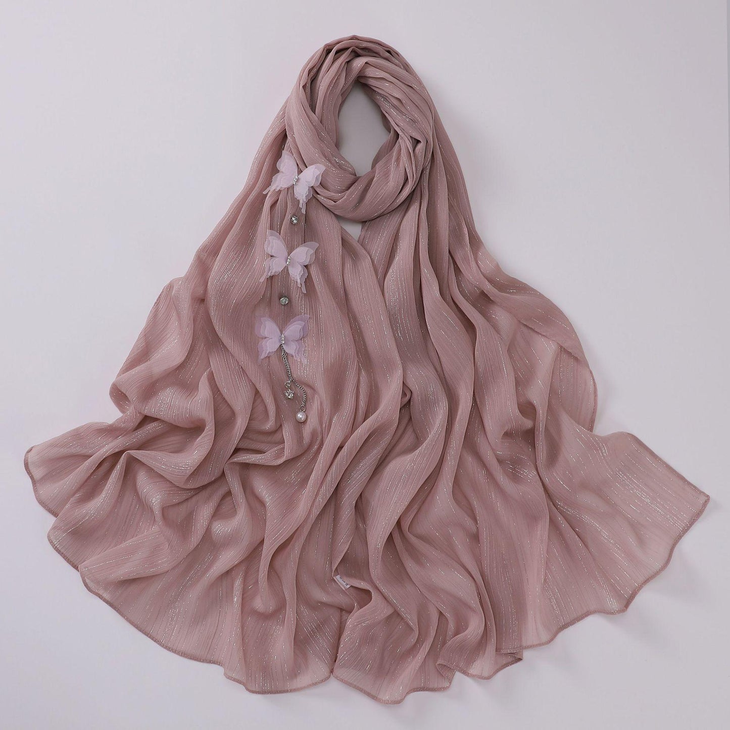 LUMAYA LM1112 Butterfly Long Headband Muslim Hijab