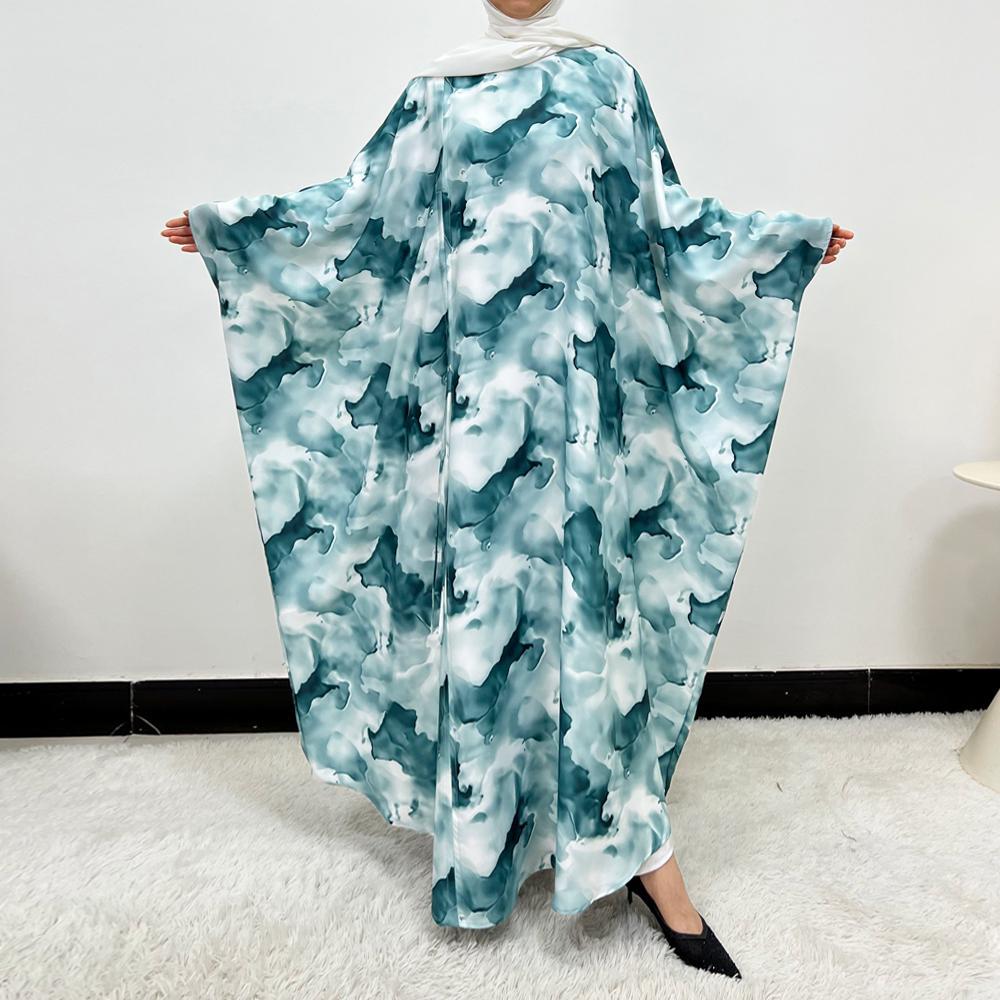 LUMAYA6502 Loose-fitting Printed Robe (headscarf Not Included)