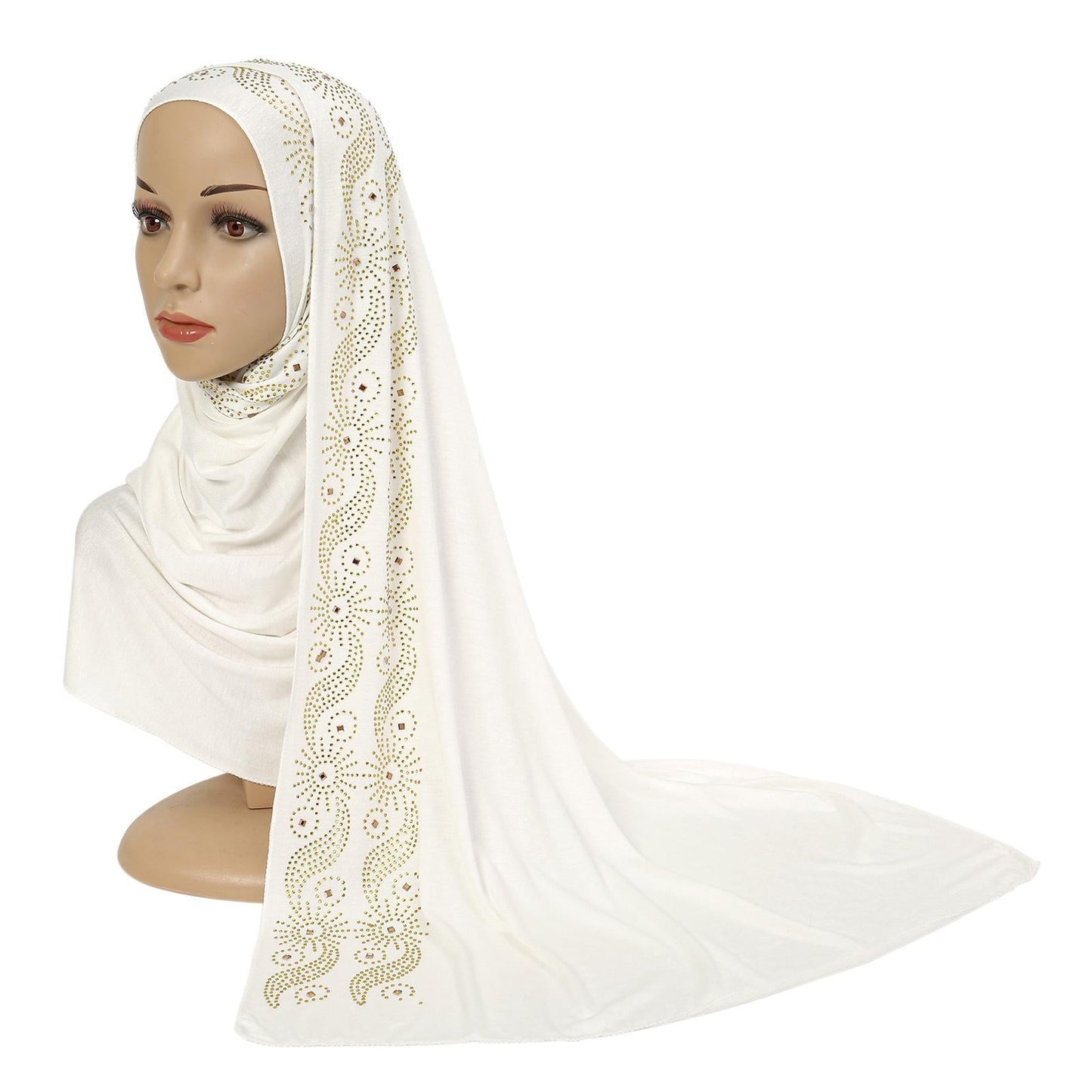 LUMAYA LM1145 Solid Color Rhinestone Headscarf